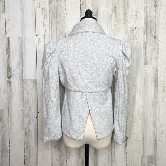 Chaser Jersey Puff Sleeve Blazer Gray Neutral Open Front Business Preppy Size S - Picture 4 of 6